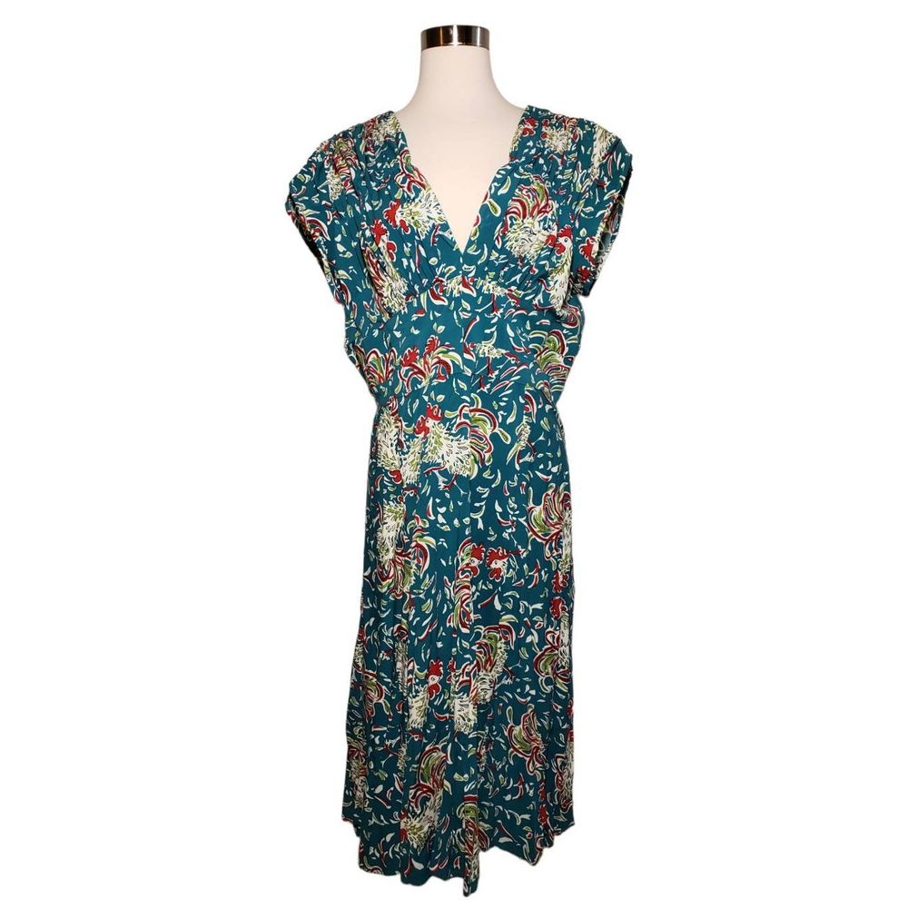 Trashy Diva 1940s Rockabilly Dress in Ruffled Feathers Print RARE Sz 16 - Picture 2 of 9